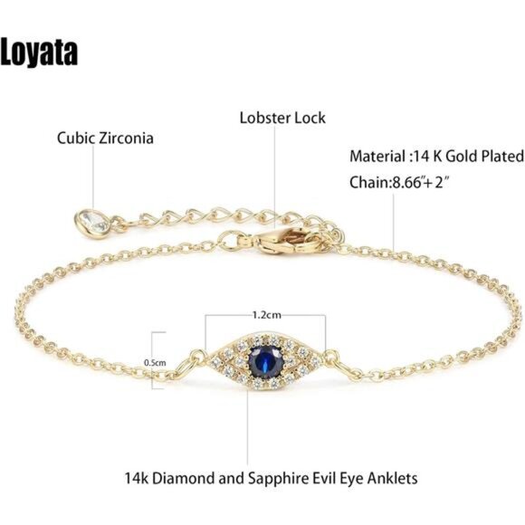 Dainty Ankle Bracelet,14KGold Plated Tiny Bead Anklet Dainty White CubicZirconia - Picture 4 of 6